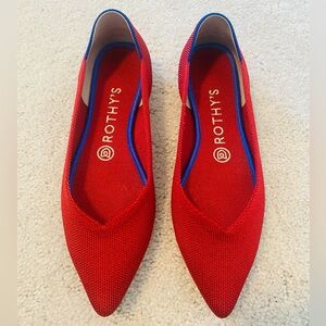 Rothy's Original Red Pointed Flats - Size 8